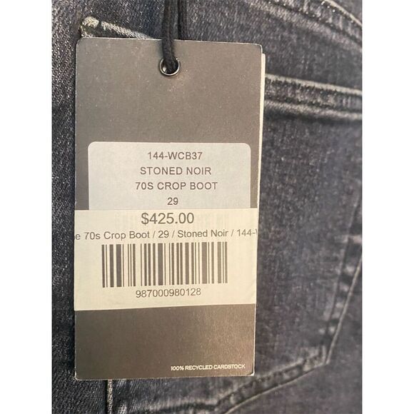 Re/Done NWT Women's 70s Crop Bootcut Jeans in Stoned Noir Size 29 - Picture 6 of 8